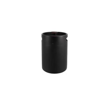 Imagem de Mini barril de cerveja prateado/preto, growler de cerveja de parede única, barril de cerveja artesanal de aço inoxidável 304, 2L/3,6L/5L(Black,2L)