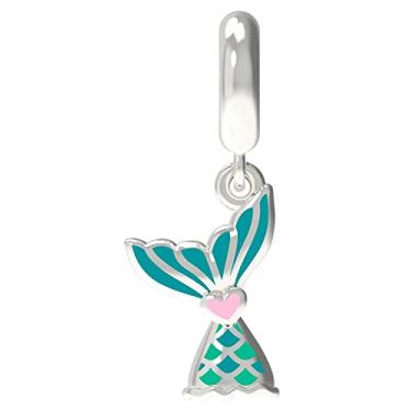 Imagem de Berloque de Prata 925 Cauda de Sereia com Resina Italiana