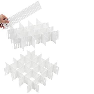 Imagem de Divisórias de gaveta Flytianmy, 18 peças, organizador ajustável, branc