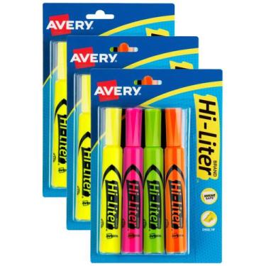 Imagem de Marcadores Avery Hi-Liter Desk-Style 4 cores variadas x3