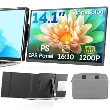 Imagem de Dopesplay Extensor de tela de laptop, monitor portátil externo FHD 1200P IPS de 14 polegadas para laptop,