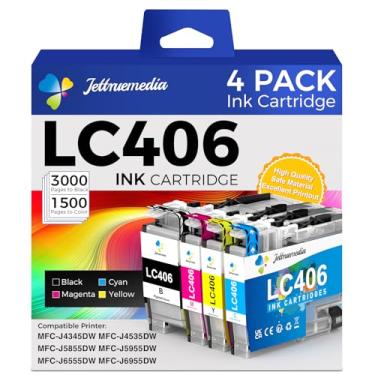 Imagem de Cartuchos de tinta LC406 para impressora Brother compatíveis com cartuchos de tinta Brother LC406 XL, funciona com impressora Brother MFC-J4335DW MFC-J4535DW MFC-J4345DW MFC-J5855DW MFC-J6555DW