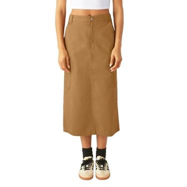 Imagem de Dickies Saia midi cargo feminina Duck Canvas, Pato marrom, 58