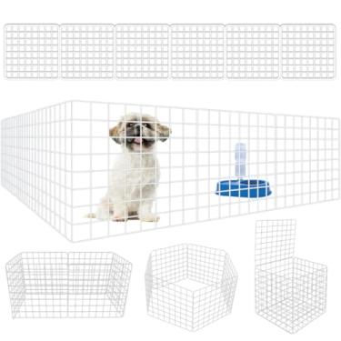 Imagem de Cercado Para Cachorros Com 12 Modulos Tela De Protecao Para Pet 40x40cm Aco Reforcado Ajustavel Portao Grade Para Cachorros(4,BRANCO)