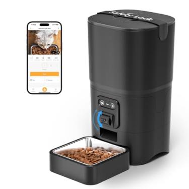 Imagem de PAPIFEED Dispensador inteligente de ração para animais de estimação com câmera, alimentador automático WiFi 6L, preto
