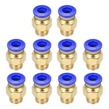 Imagem de Generic 10 peças de encaixe pneumático, PC6-M10 Push to Connect, conectores pneumáticos para impressoras 3D, tubo de 4 x 6 mm, azul
