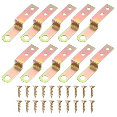 Imagem de 10 peças de suporte de canto em forma de Z, suporte de moldura de ângulo reto de 0,4 polegadas, suportes de prateleira, fixadores com parafusos para móveis, cor de zinco