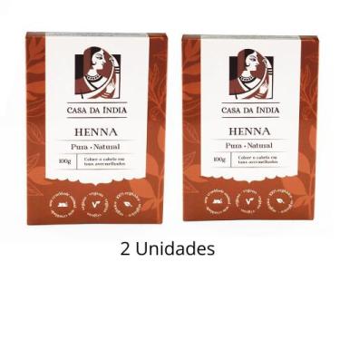 Imagem de Henna Indiana Natural Casa Da Índia P/ Cabelos (2 Unidades)