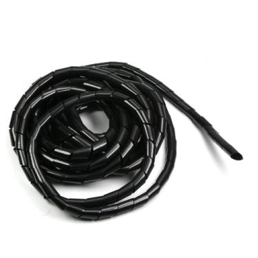Imagem de 1 peça de envoltório de cabo espiral, 4,5 m/14,8 pés de comprimento 14 mm/0,55" de diâmetro, capas de fio espiral para organizador de fios elétricos de computador, preto