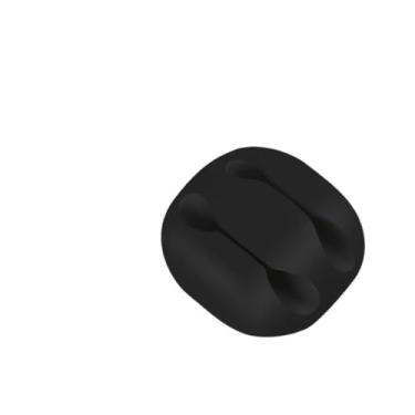 Imagem de Organizador de cabos TPR aparador de fio de silicone suporte de cabo de carregamento grampo de fio multifuncional clipes de cabo (preto-2 furos)