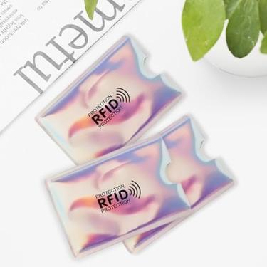 Imagem de 3 peças de porta-cartões de crédito com bloqueio de RFID, sem contato, NFC, à prova d'água, capas para cartões para mulheres e homens, Colorido., Elegante