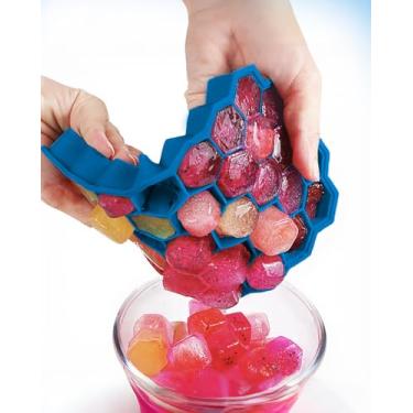 Imagem de Bandeja de silicone para cubos de gelo – Molde quadrado de 37 cavidades, antiaderente e durável para facilitar a fabricação de gelo, perfeita para bebidas azuis LCC1265-02