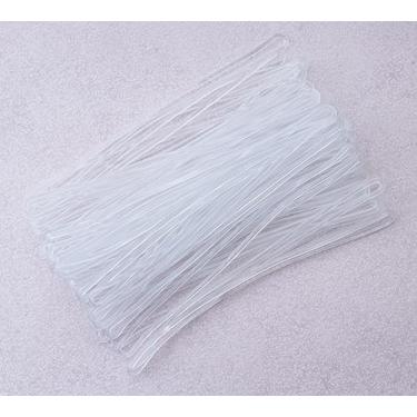 Imagem de 50 peças de alças de plástico transparente para crachá de 15 cm para torneiras de bagagem, cartões de identificação, porta-crachás de identificação, sacos de inserção de cartão de visita, fecho de