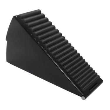 Imagem de HARSKIYER Rolha de porta resistente, batente de porta ajustável de aço inoxidável 304 com carregamento de mola, cunha de rolha de 7,6 cm de altura para dormitório, base antiderrapante para carpete de