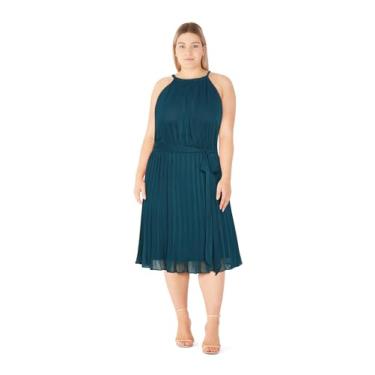 Imagem de City Chic Vestido feminino plus size - botão Luna, Azul-petróleo, 54