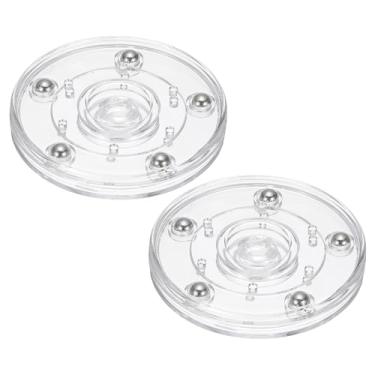 Imagem de Suporte giratório pesado de 7,6 cm, 2 peças, rotação de 360 °, plataforma giratória Lazy Susan com rolamentos de esferas de aço para modelo, base, plantas giratórias, monitores de computadores e TV