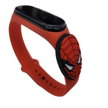 Imagem de Relógio Digital Infantil Touch Resistente à Água - Homem Aranha - Verm
