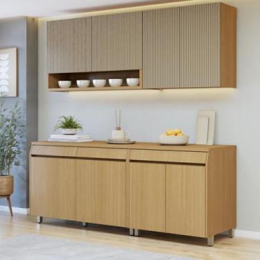 Imagem de Cozinha Completa Modulada 4 Peças 8 Portas 3 Gavetas 100% MDF Simone M