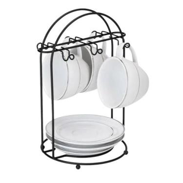 Imagem de Suporte Organizador Porta Xícaras e Pires com 6 Ganchos - Multiaramado