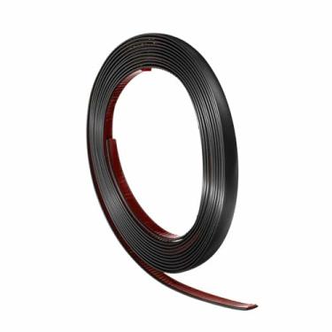 Imagem de HARFINGTON Acabamento de parede de 5 m x 1 cm, moldura de acabamento em PVC flexível para parede, teto, piso, armário, azulejo, borda, bordas, espelho, preto fosco