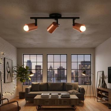 Imagem de Spot Sobrepor Direcionável Fokus Trilho Triplo 3 E27 Mod Cob