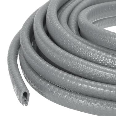 Imagem de PATIKIL Protetor de borda de borracha, 6 m x 10 mm x 7 mm tira de vedação protetora de borda de canal U com clipes de metal adequado para borda de 1-3 mm para portas de carro chapa metálica escotilhas