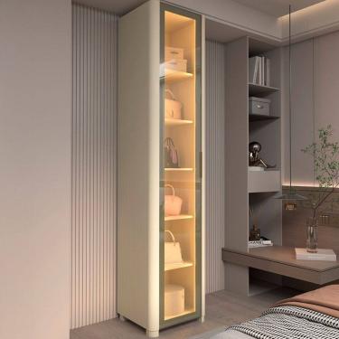 Imagem de Guarda-Roupa Modulado Innova 1 Porta com Vidro e Led 100% Mdf Off White - Gelius