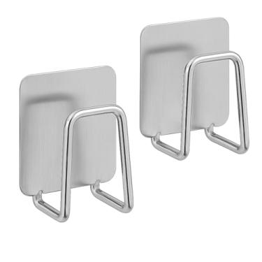 Imagem de Suporte de Esponja para Pia em Aço Inoxidável, Organizador de Cozinha Adesivo Sem Furos, Escorredor de Esponja e Detergente em Metal