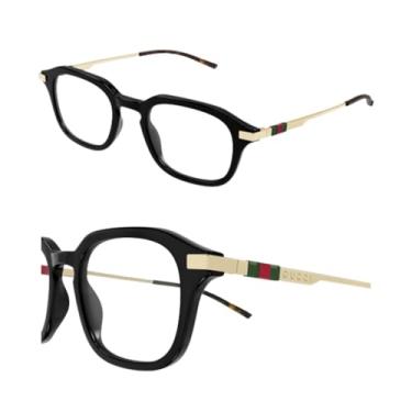 Imagem de Gucci GG1209O Óculos de corrente de metal quadrado de designer: Óculos de armação quadrada com lentes não polarizadas - Epítome de luxo e estilo, Ouro/ouro (Oo1/57 mm), 57mm