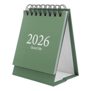 Imagem de MAGICLULU Mini Calendário de Mesa 2026-2027 Mini Calendário Mensal de Mesa Com E Encadernação Em Argolas Metálicas, Portátil para Planejamento Em Casa E No Escritório, Verde