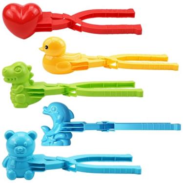 Imagem de Pacote com 5 moldes de arroz em forma de animal, molde de sushi em forma de animal, inclui pato, urso, golfinho e dinossauro, moldes fáceis de usar, reutilizáveis