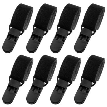 Imagem de Lovelysp 8 peças clipes de bandeira de jardim pretos clipes à prova de vento e suportes de bandeira de quintal adequados para bandeiras e banners de pátio externo e interno