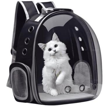 Imagem de Mochila Pet Transporte Cães Gato Visão Panorâmica Passeio - Tatudeboa