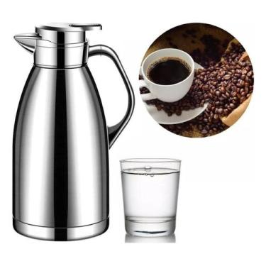 Imagem de Garrafa Térmica Inox Gatilho Café Da Manhã Mesa Leite 2litro - Bsan Sh