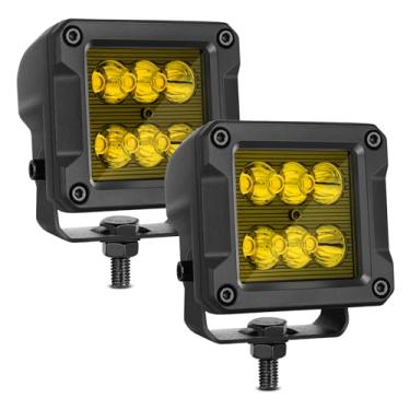 Imagem de Cápsulas de LED âmbar, Niking Auto 2 peças de 7,6 cm 120 W CREE LED Cubos de luz amarelo condução neblina off road luzes de trabalho super brilhantes luzes de ré reserva para caminhões, quadriciclo