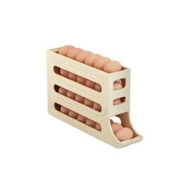 Imagem de Porta Ovos 4 Andares Rolante em Plástico para Geladeira Organizador 20 a 30 Ovos (1 PEÇA 4 ANDARES - ALEATORIO)