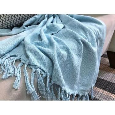 Imagem de Capa para Sofá, Manta para Sofá 2,40x1,80m Protetora para Decoração(Azul Piscina)