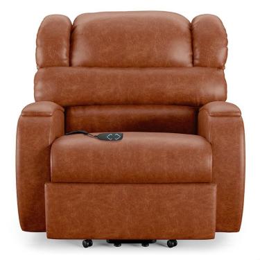 Imagem de Poltrona Do Papai Reclinável Napoli Elevação Lift Elétrico Pu Brilho Fh1 Caramelo