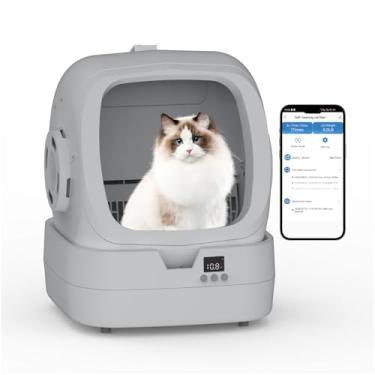 Imagem de Mintakawa Caixa de areia automática para gatos autolimpante – Controle de aplicativo e monitoramento de peso – Ultra-silenciosa, adequada para gatos e gatinhos médios, caixa de areia segura
