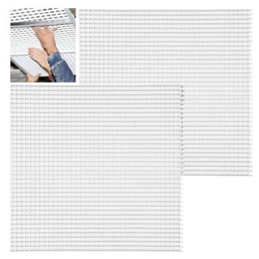 Imagem de Tuanse Pacote com 2 painéis de caixa de ovos de poliestireno 6 cm x 6 cm com tamanho de célula de 1,27 cm x 1,27 cm x 3/20.3 cm, difusor de luz de caixa de ovo para coberturas de luz de teto, grades