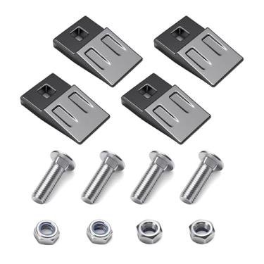 Imagem de 4 peças de borda de corte trado de 3 pontos com furo quadrado de parafuso, serve para escavador de furo tipo coluna resistente, escavador de poço portátil, broca de solo, para perfuração e instalação