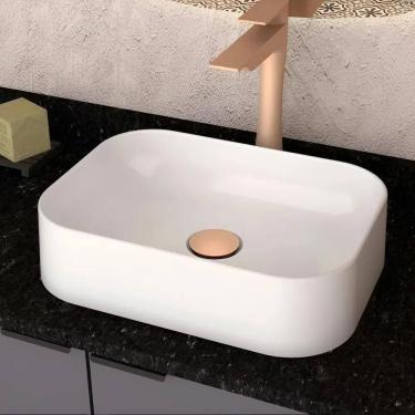 Imagem de Cozimax Luna Cuba Pia Branca De Apoio 36.5X27Cm Para Banheir