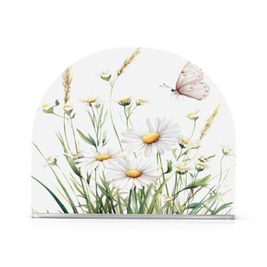 Imagem de Qilmy Porta-guardanapos para mesas de flores silvestres e borboletas – Porta-guardanapos para cozinha, porta-guardanapos de mesa, porta-guardanapos de coquetel, porta-guardanapos de papel291