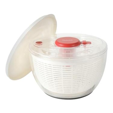 Imagem de Sur La Table Kitchen Essential Spinner de salada de 6,3 Qt, wahser de frutas, tigela de lavagem de frutas com filtro, limpador vegetal, limpador de salada, lavadora de alface - vermelho