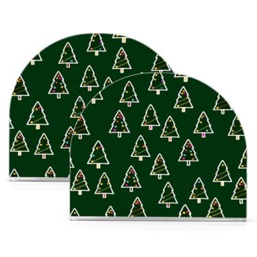 Imagem de Wassud Porta-guardanapos de acrílico simples para árvores de Natal, dispensador de guardanapos de papel moderno em forma de U para mesa, cozinha, sala de jantar, bancada 2 peças (comporta 50-60