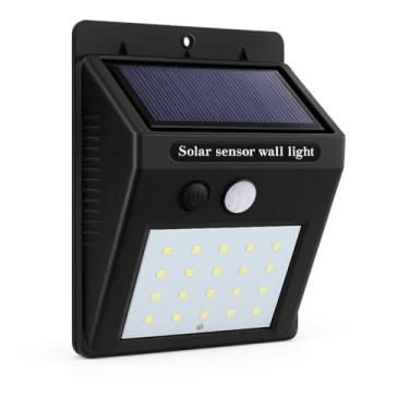 Imagem de Luminária Solar Externa Sensor de Movimento 30 LEDs para Quintal Muro Garagem À Prova d'água
