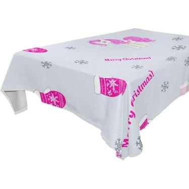 Imagem de Burbuja Toalha de mesa de pôneis de inverno, toalha de mesa retangular, anti-rugas, grossa para decoração de jantar, cozinha, festa, 152 x 228 cm