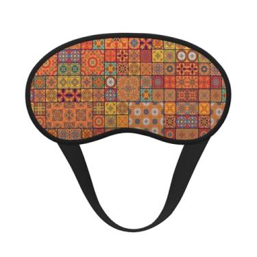Imagem de Group of Moroccan Máscara de dormir com estampa geométrica blecaute máscara para os olhos com luz macia para dormir meditação viagem ioga