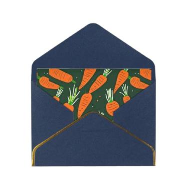 Imagem de SKKNT Cartões de felicitações com estampa de cenoura feliz para todas as ocasiões, convites de festa de aniversário de casamento, 12,7 x 15,2 cm