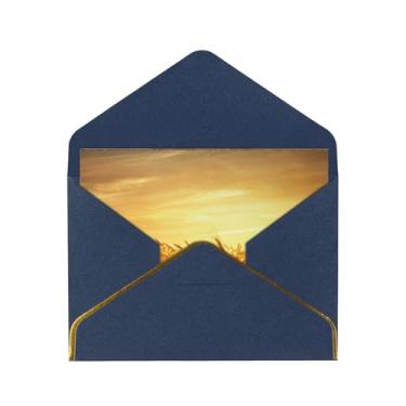 Imagem de SKKNT Cartões comemorativos com estampa de campo de trigo para todas as ocasiões, convites de festa de aniversário de casamento, 12,7 x 15,2 cm